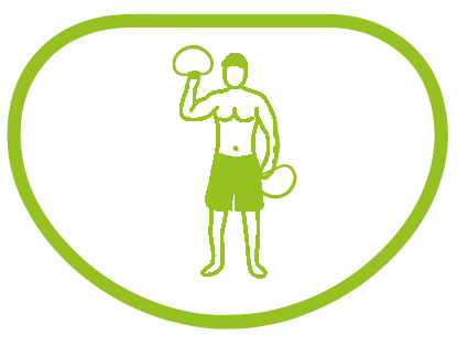 icon male exercising with smovey ring in each hand